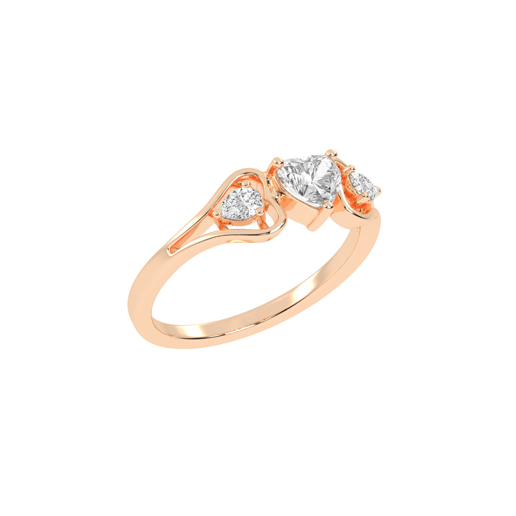 Romantic Trio Heart Ring
