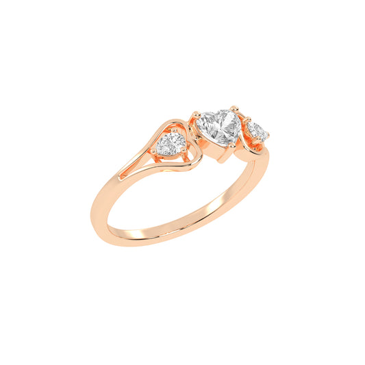 Romantic Trio Heart Ring