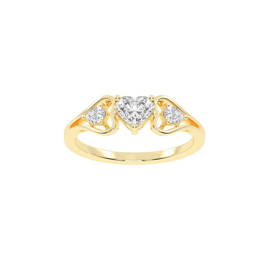 Romantic Trio Heart Ring