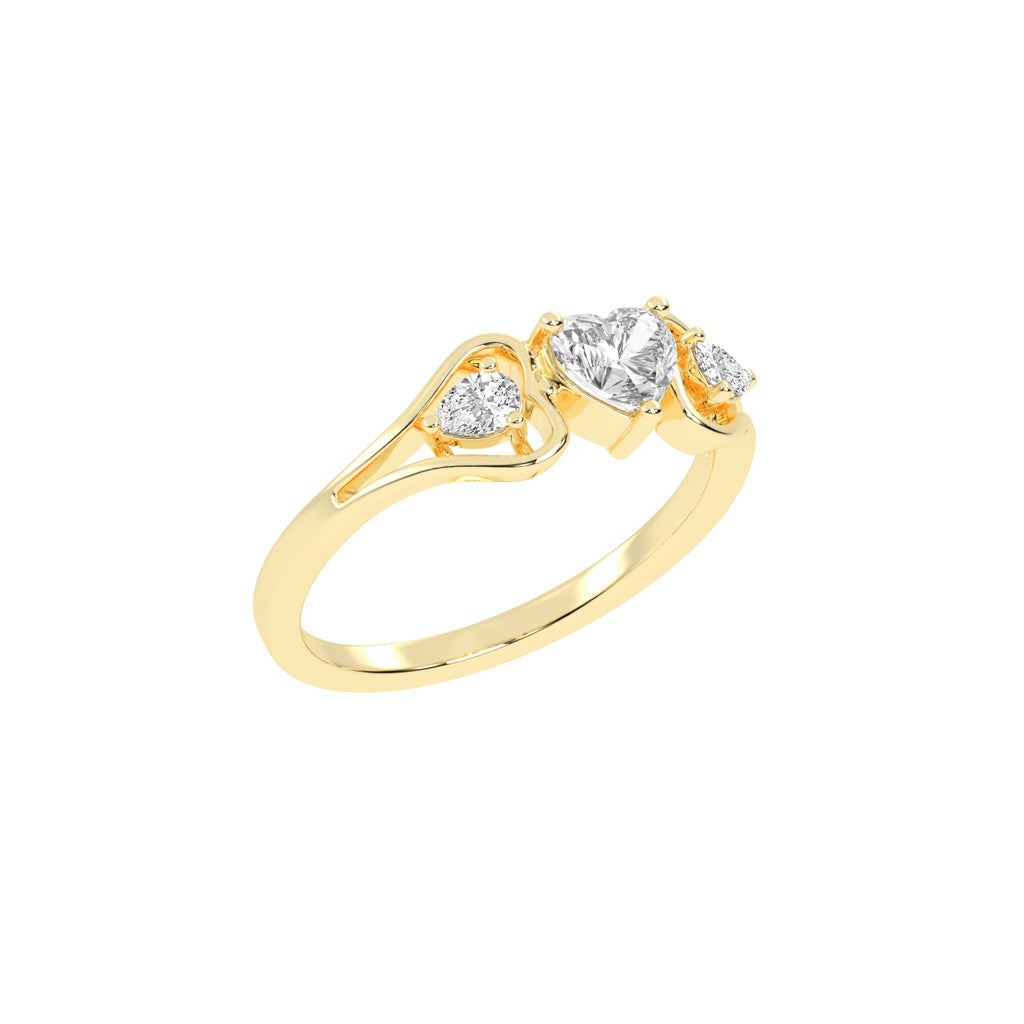 Romantic Trio Heart Ring