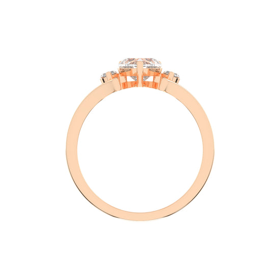 Whimsical Heart  Marquise Ring