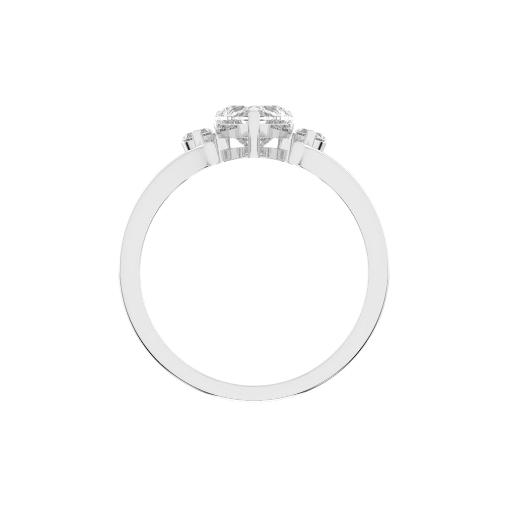 Whimsical Heart  Marquise Ring