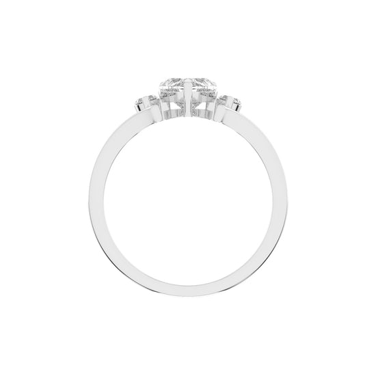 Whimsical Heart  Marquise Ring