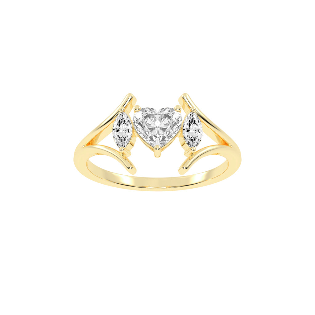 Whimsical Heart  Marquise Ring