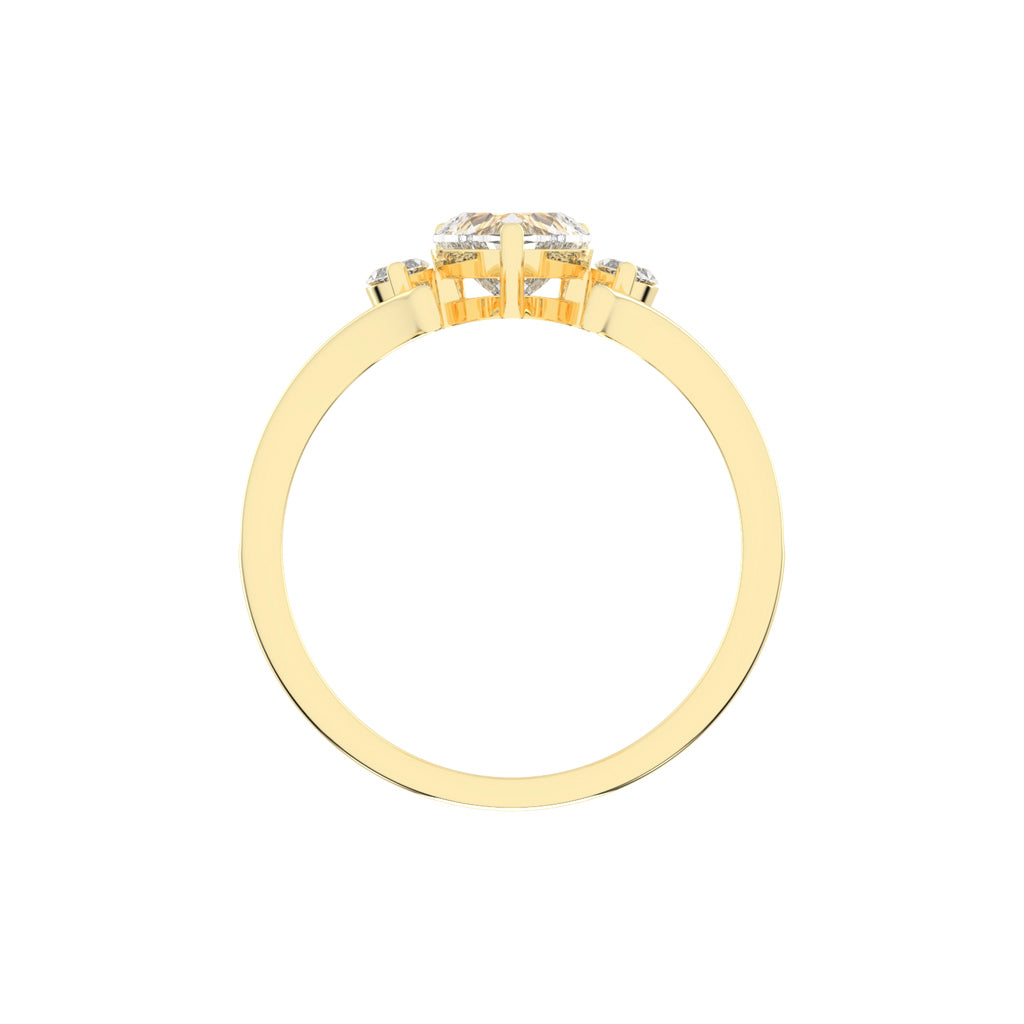 Whimsical Heart  Marquise Ring