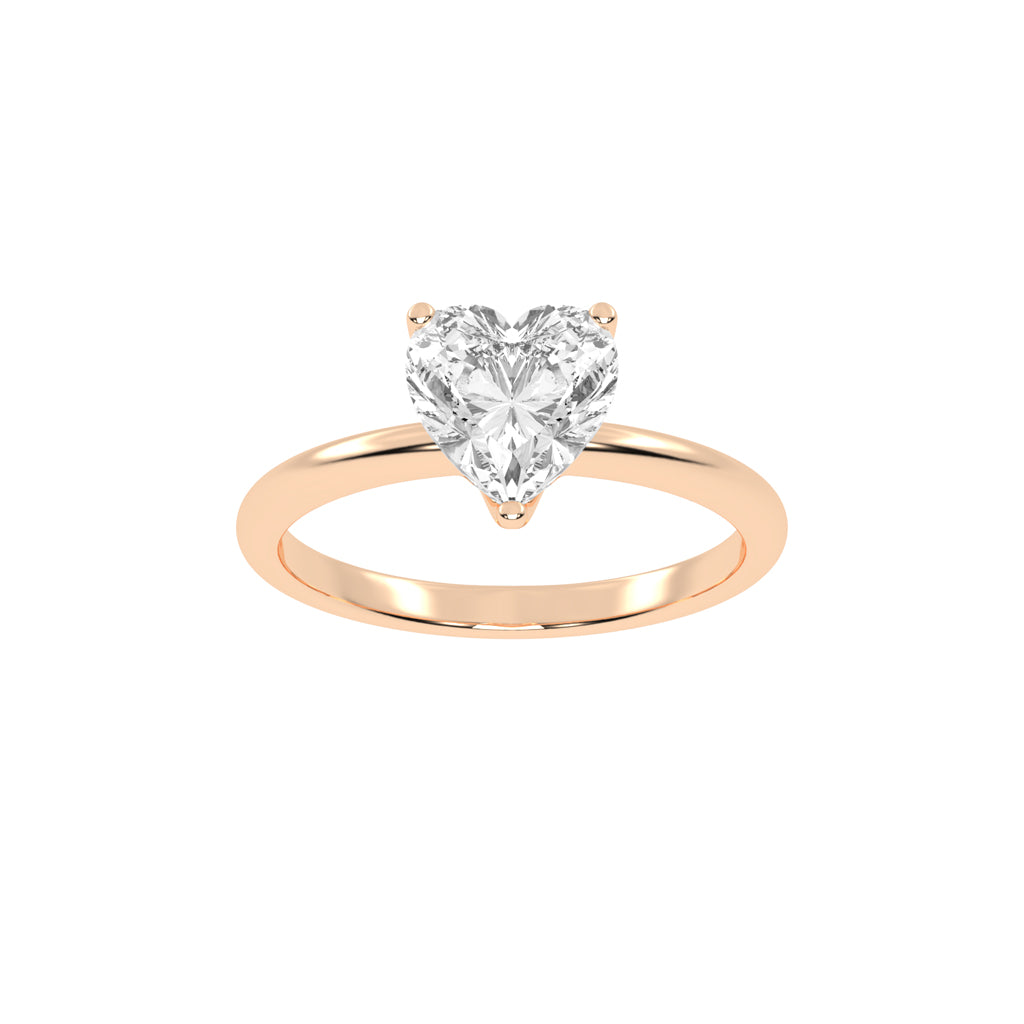 Amora Heart Solitaire Lab Diamond Ring