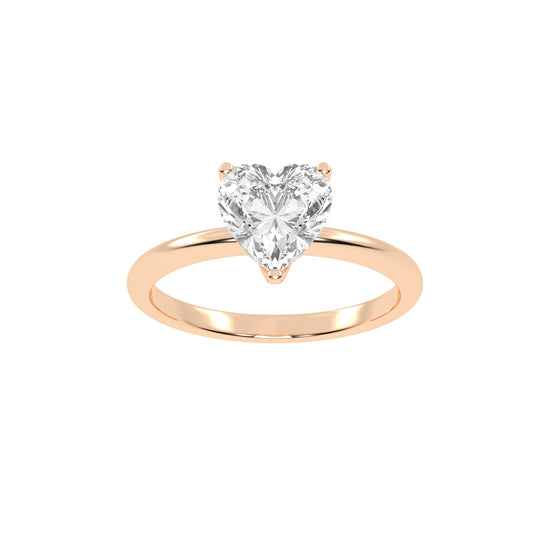 Amora Heart Solitaire Lab Diamond Ring