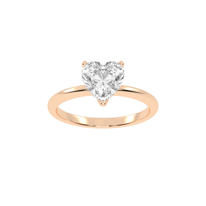 Amora Heart Solitaire Lab Diamond Ring
