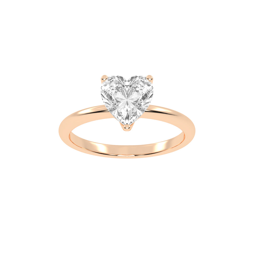 Amora Heart Solitaire Lab Diamond Ring