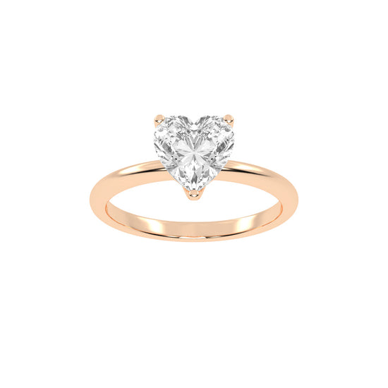 Amora Heart Solitaire Lab Diamond Ring