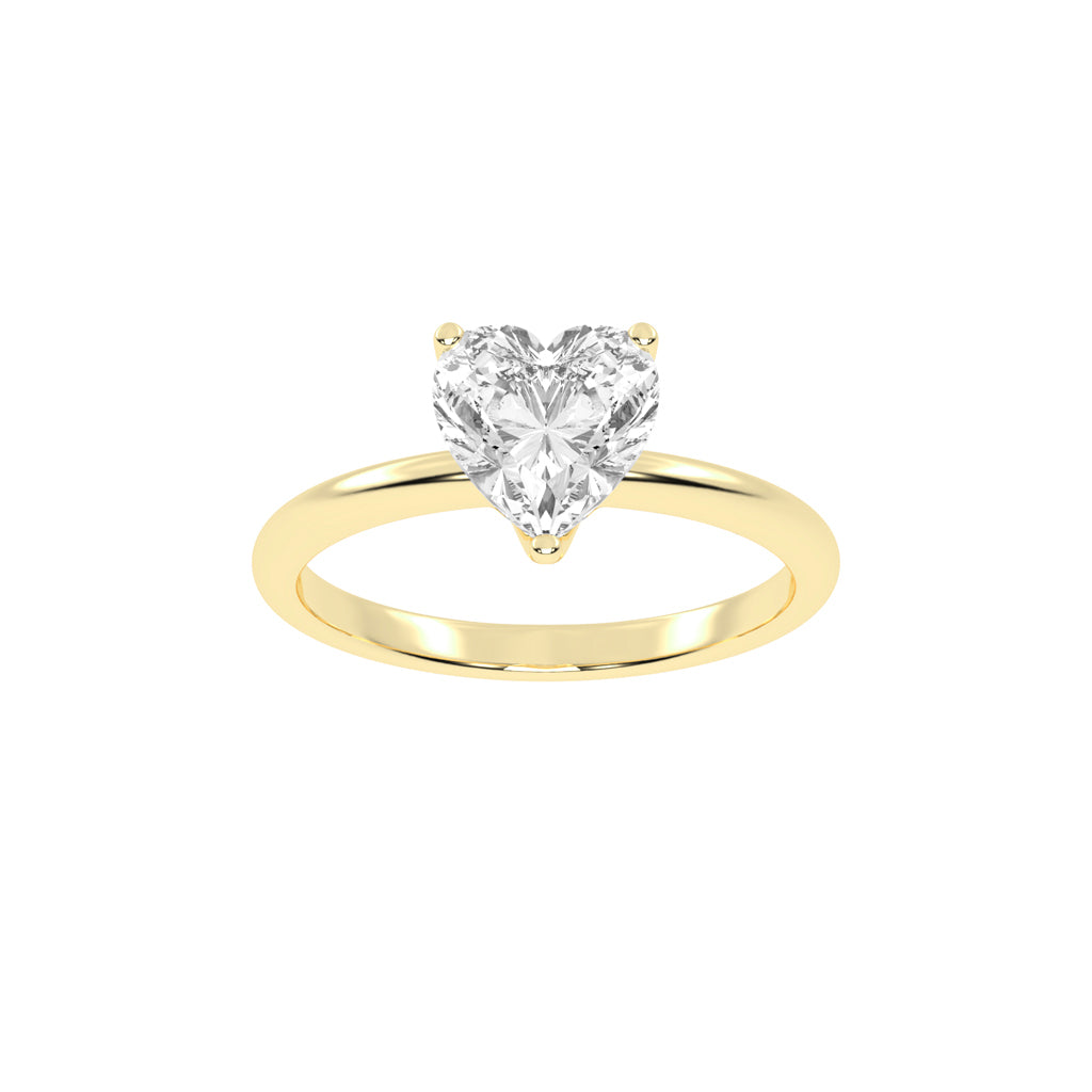 Amora Heart Solitaire Lab Diamond Ring