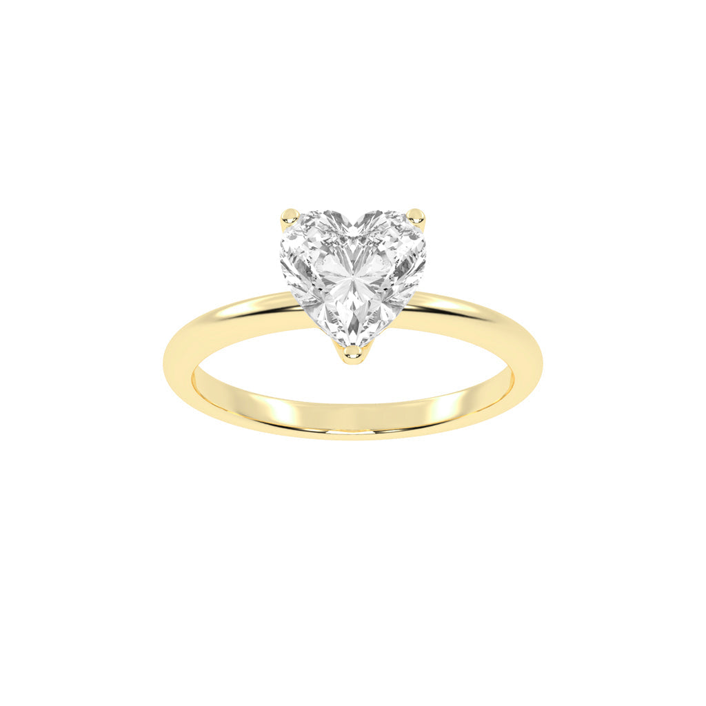 Amora Heart Solitaire Lab Diamond Ring