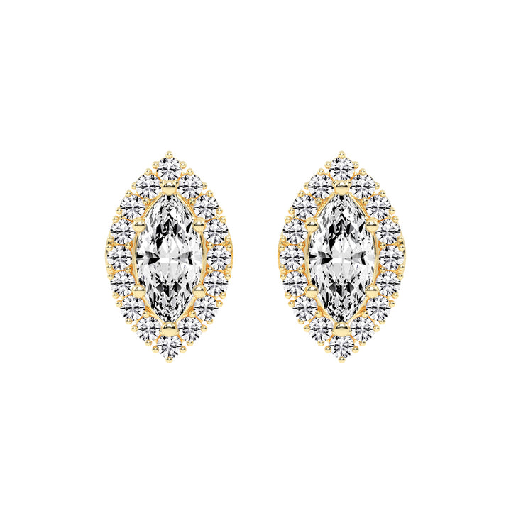 Elegant Marquise Halo Stud Earrings