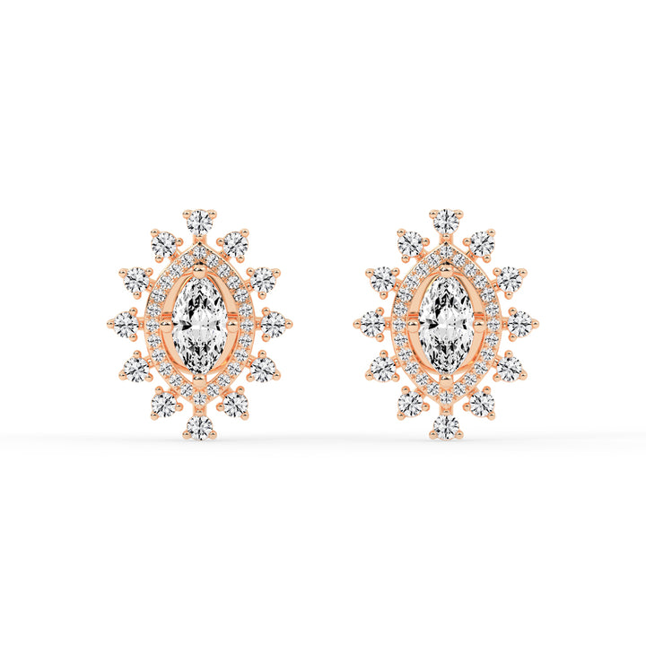 Sunburst Marquise Sparkle Stud Earrings