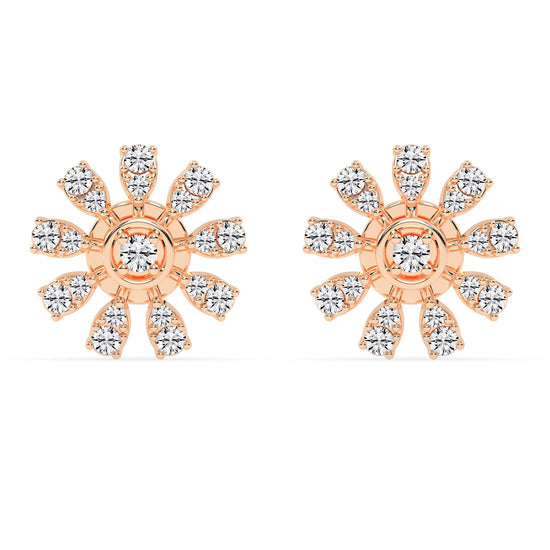 Glimmering Floral Burst Stud Earrings