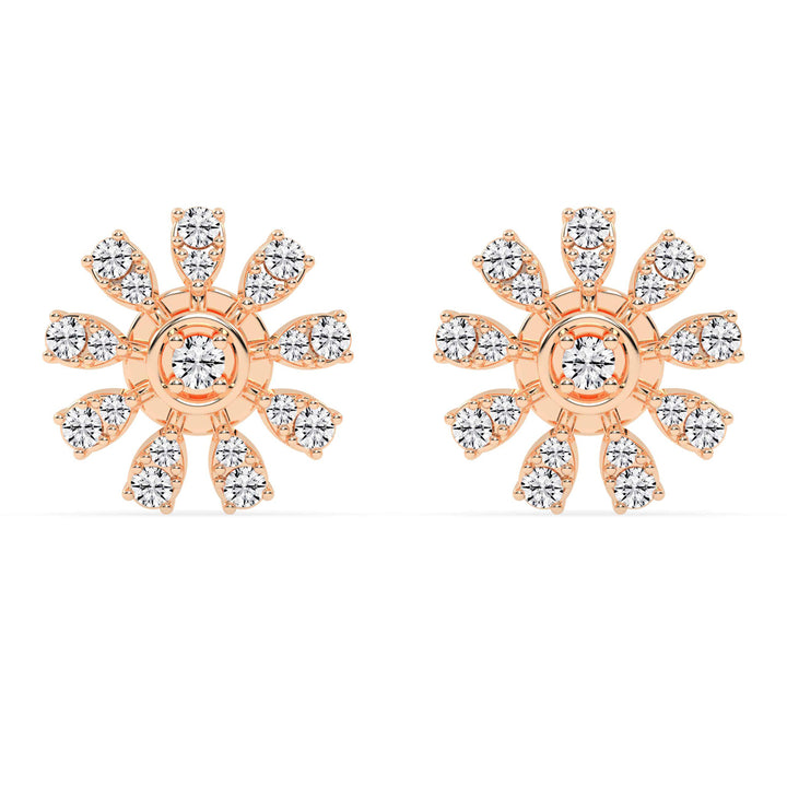 Glimmering Floral Burst Stud Earrings