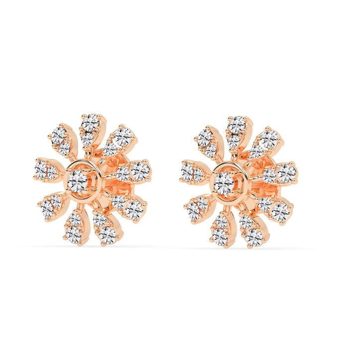 Glimmering Floral Burst Stud Earrings