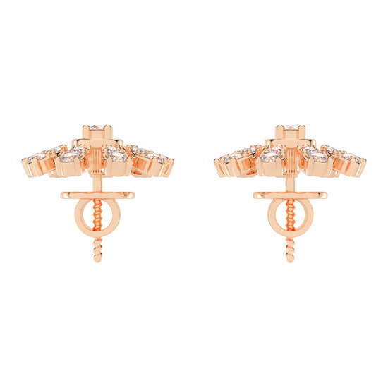 Glimmering Floral Burst Stud Earrings