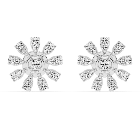 Glimmering Floral Burst Stud Earrings