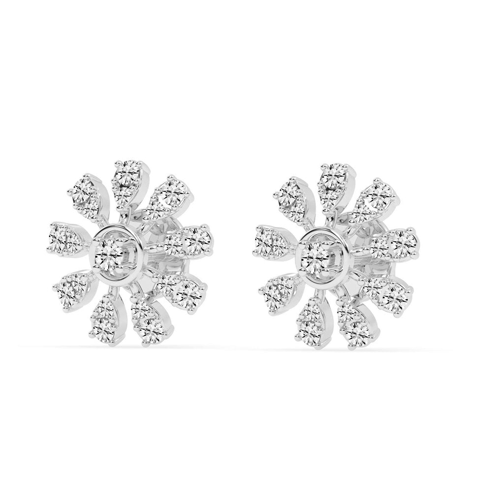 Glimmering Floral Burst Stud Earrings