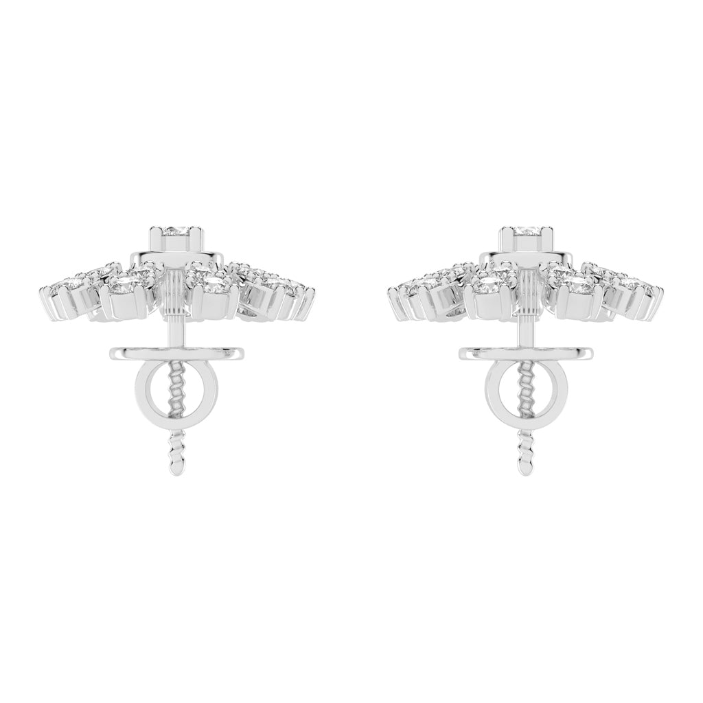 Glimmering Floral Burst Stud Earrings