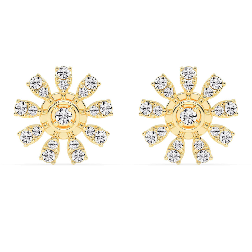 Glimmering Floral Burst Stud Earrings