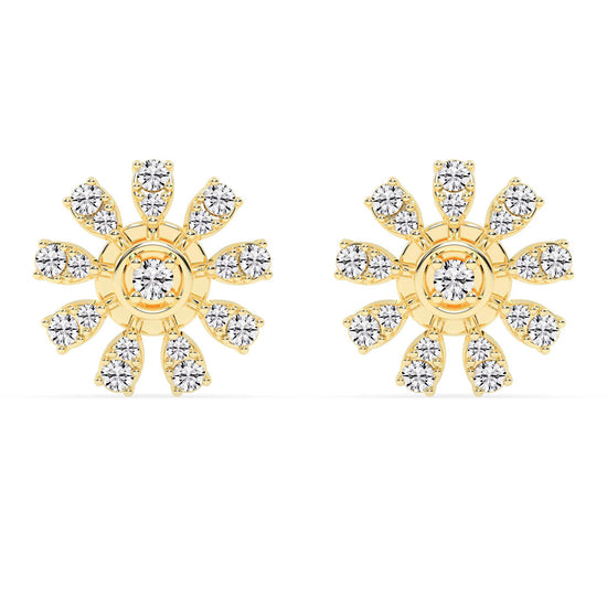 Glimmering Floral Burst Stud Earrings