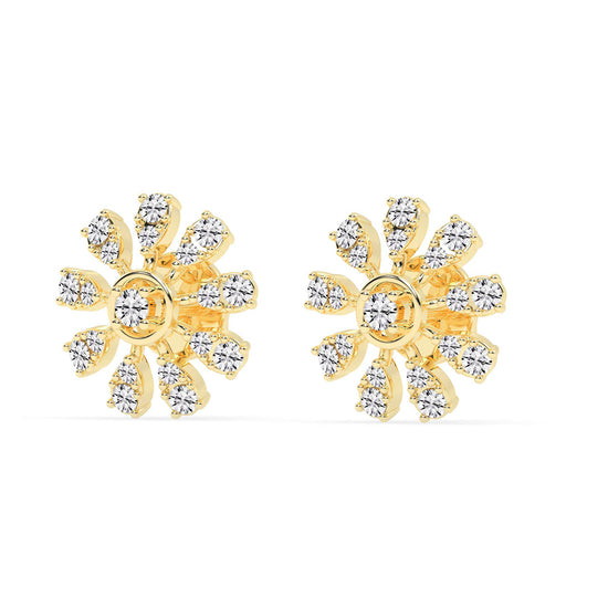Glimmering Floral Burst Stud Earrings