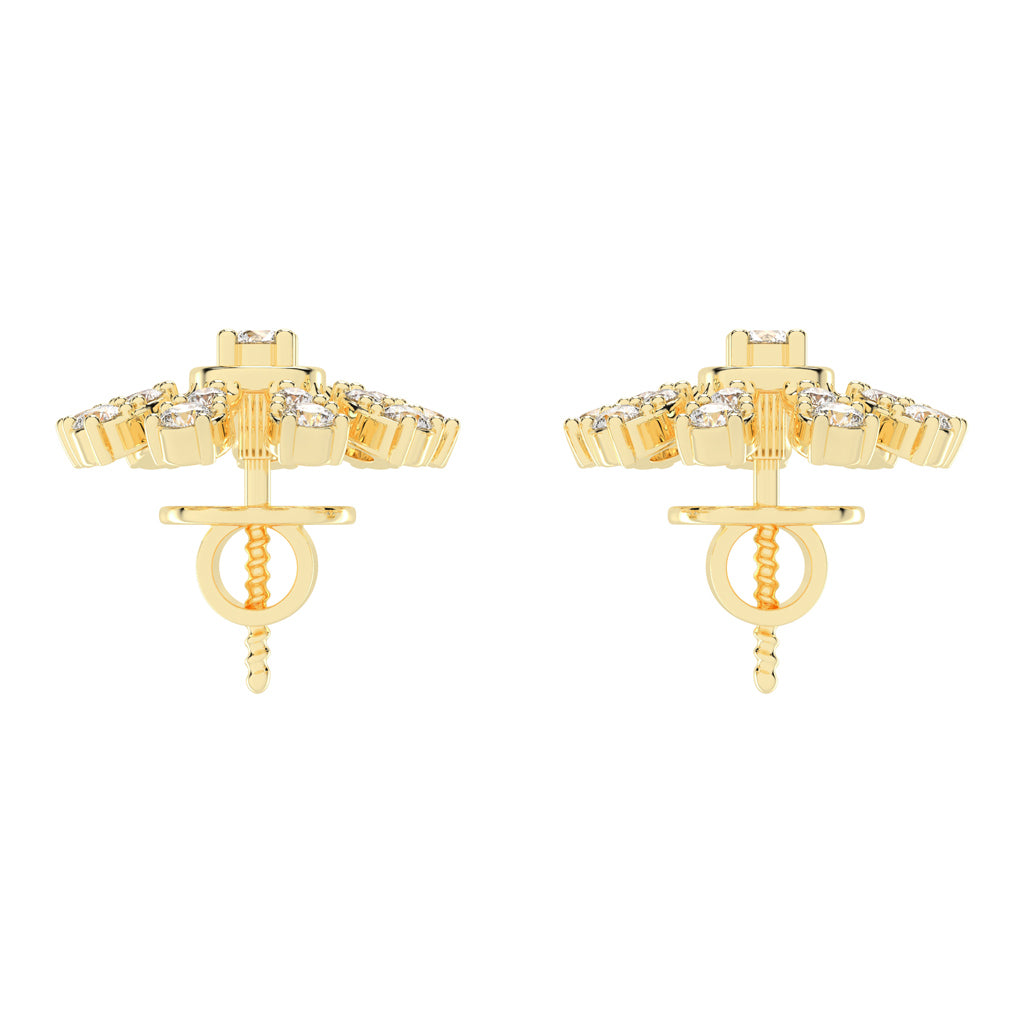 Glimmering Floral Burst Stud Earrings
