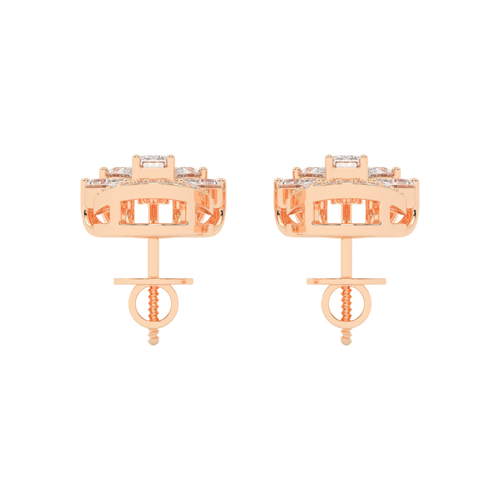 Regal Fan Cluster Stud Earrings