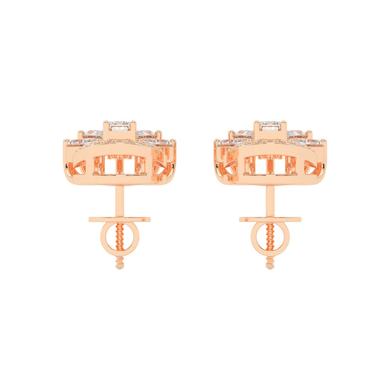 Regal Fan Cluster Stud Earrings
