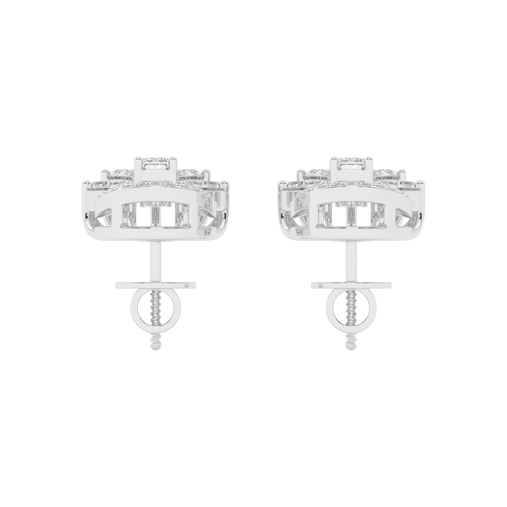 Regal Fan Cluster Stud Earrings