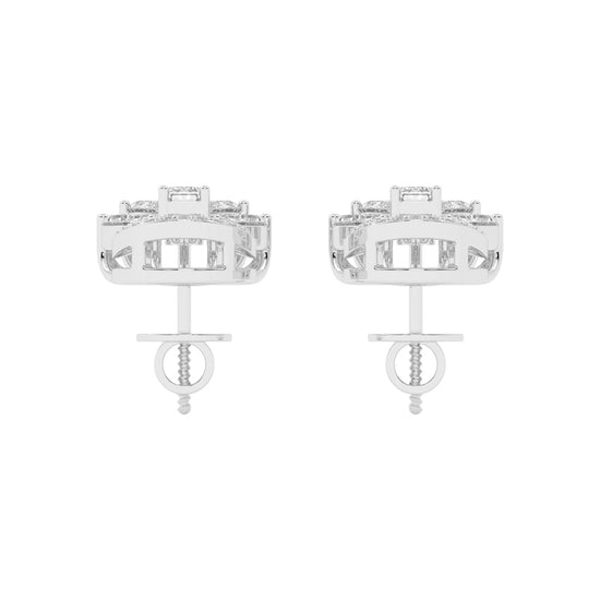 Regal Fan Cluster Stud Earrings