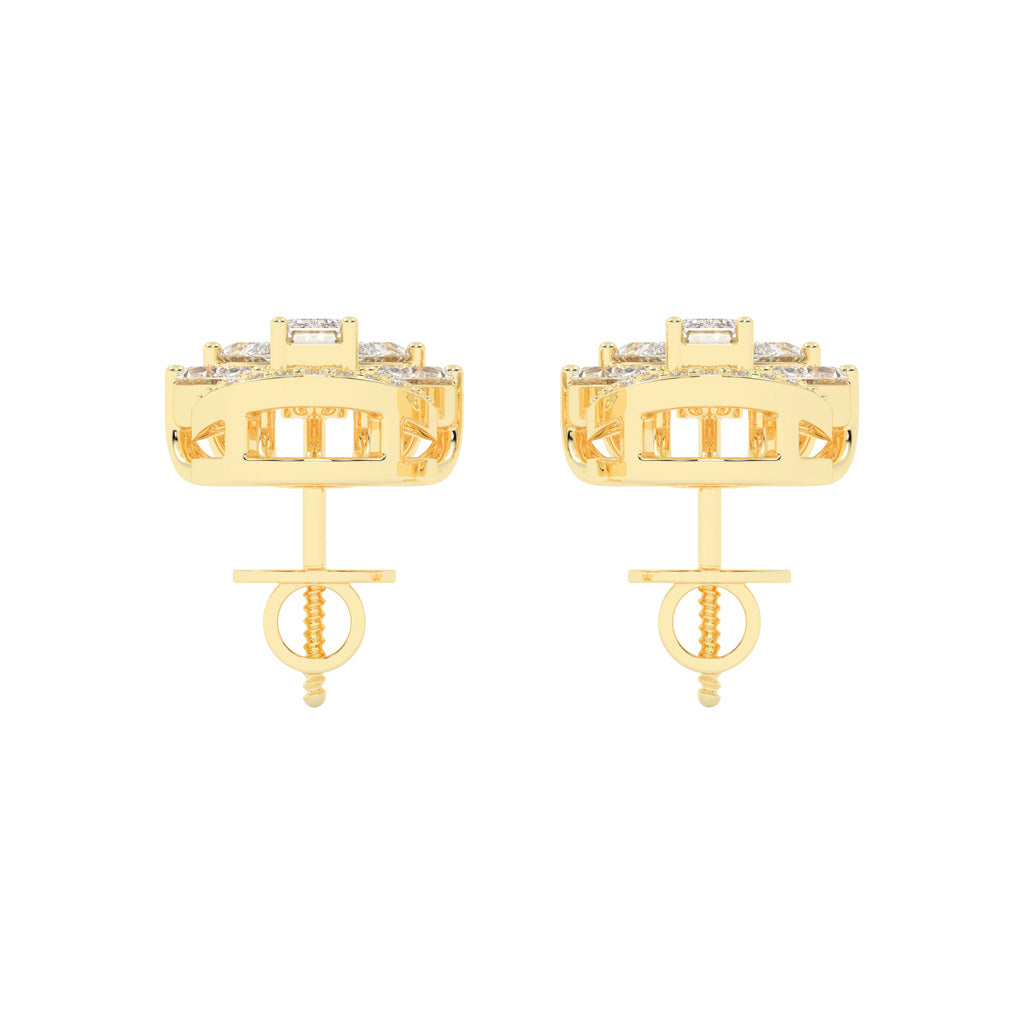 Regal Fan Cluster Stud Earrings
