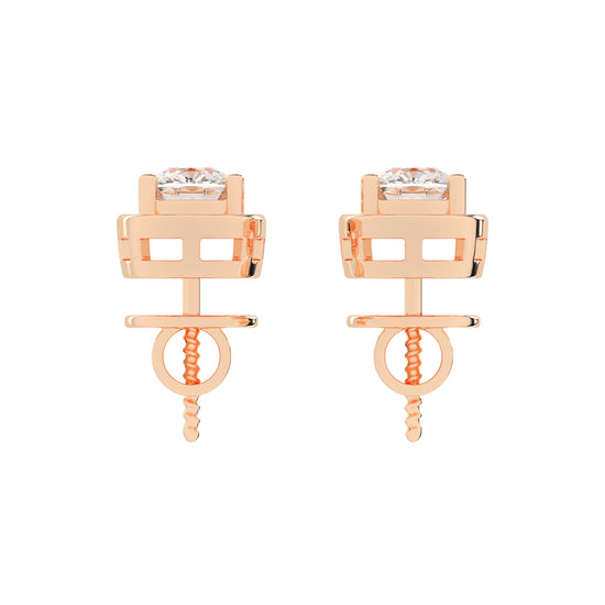 Cushion Cut Bezel Set Stud Earrings