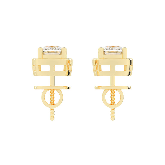 Cushion Cut Bezel Set Stud Earrings