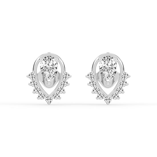 Pear Drop Chevron Stud Earrings