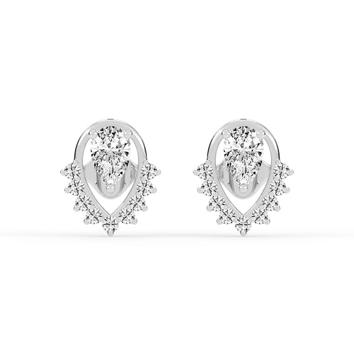 Pear Drop Chevron Stud Earrings
