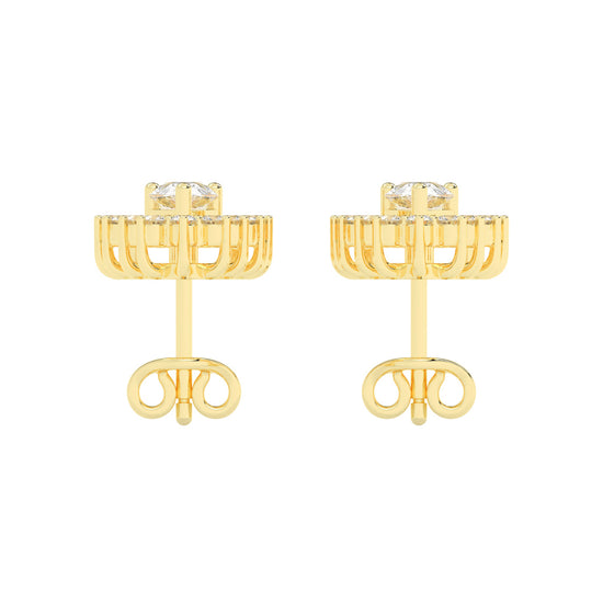 Pear Drop Chevron Stud Earrings