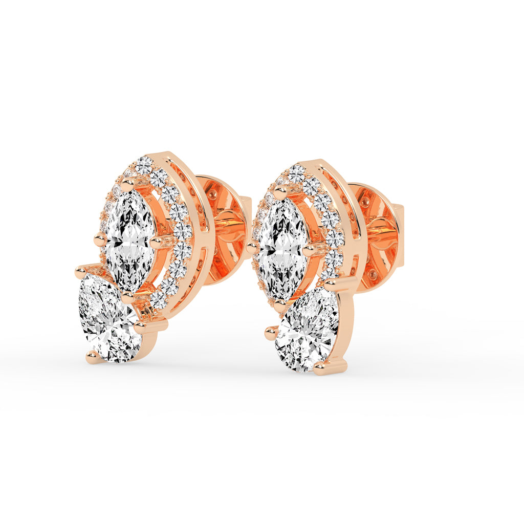 Luminous Duo Sparkle Stud Earrings