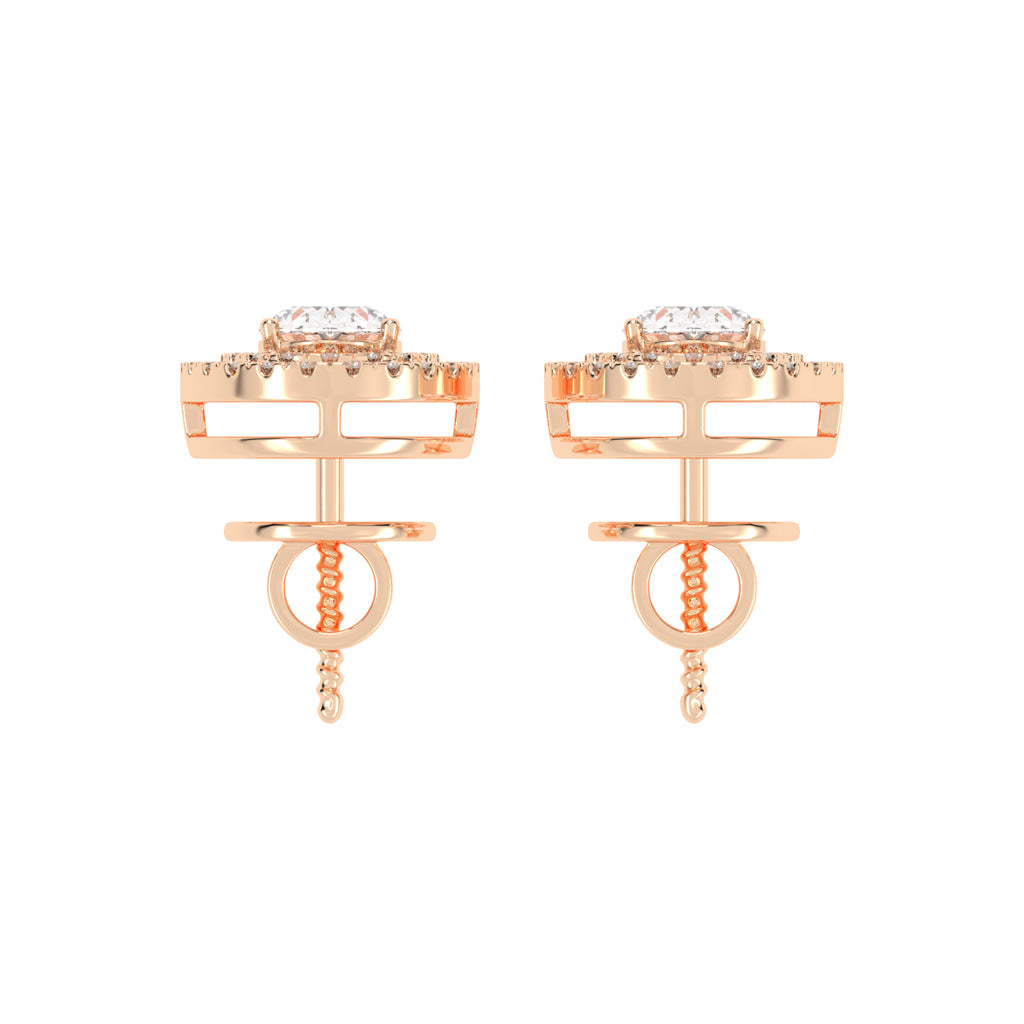 Dazzling Oval Double Halo Stud Earrings