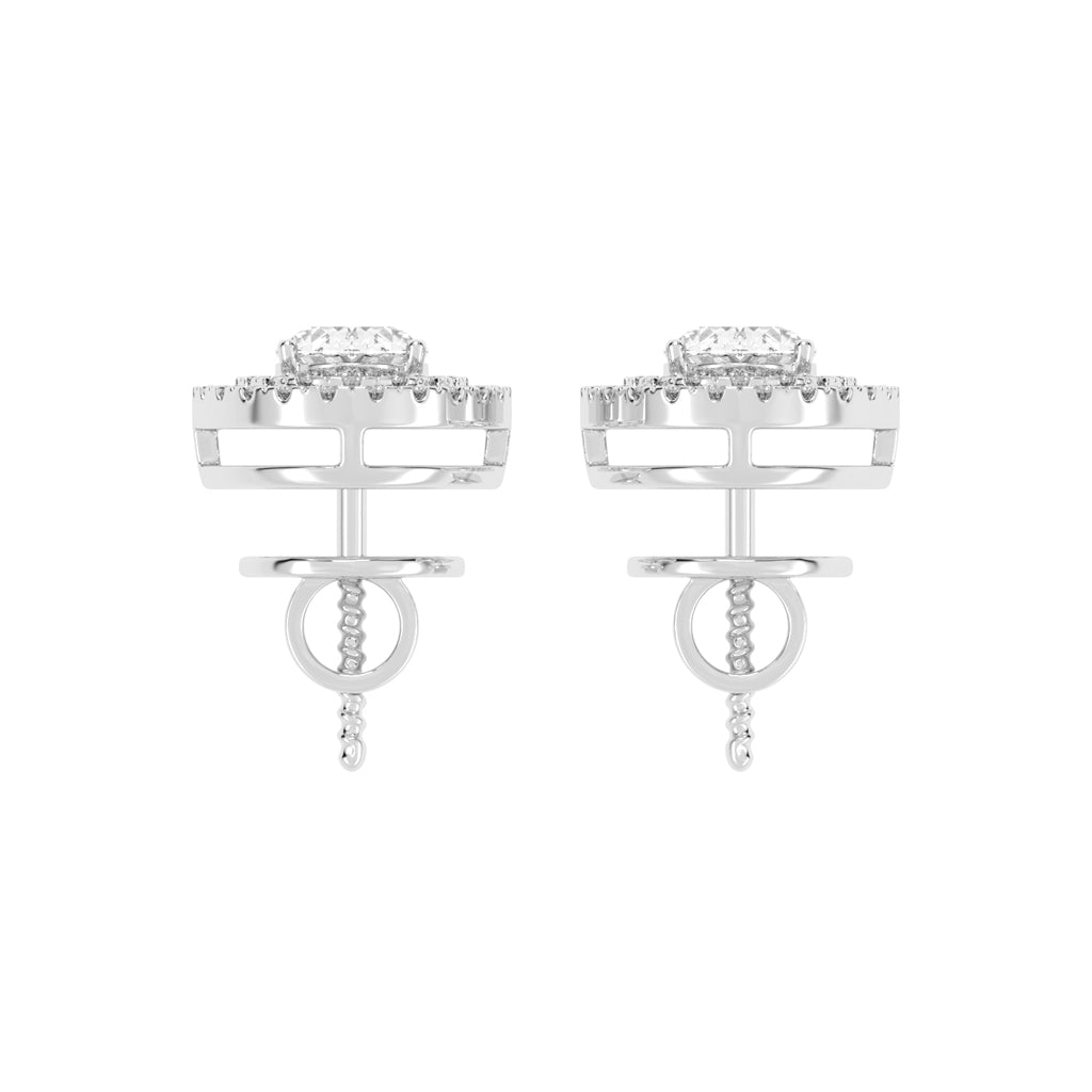 Dazzling Oval Double Halo Stud Earrings