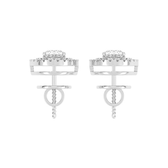 Dazzling Oval Double Halo Stud Earrings