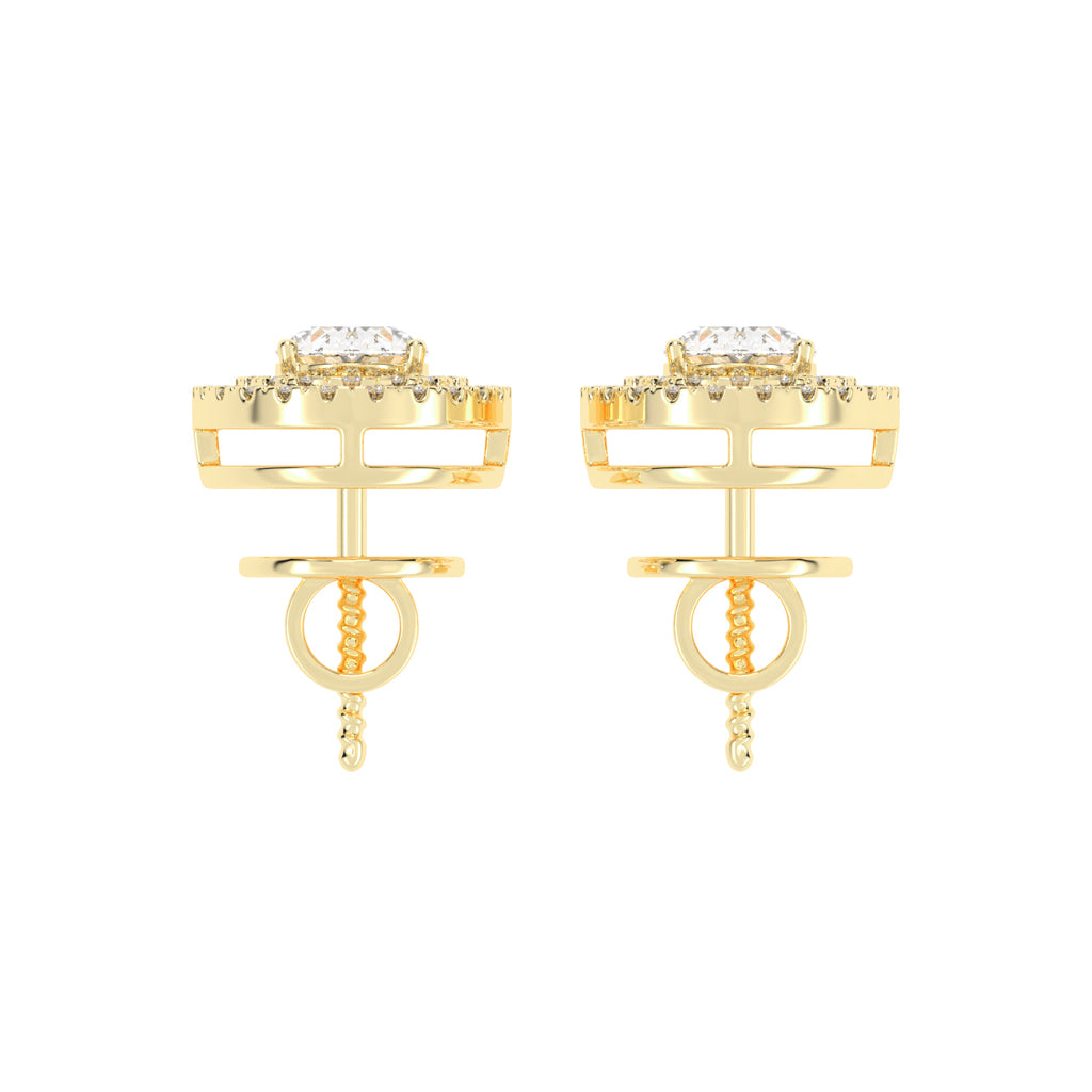Dazzling Oval Double Halo Stud Earrings