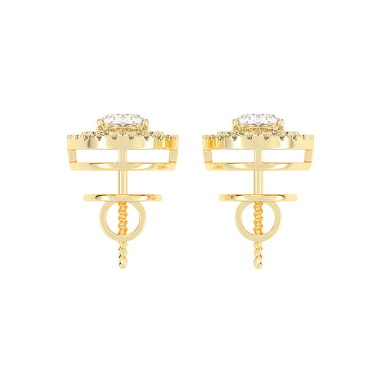Dazzling Oval Double Halo Stud Earrings