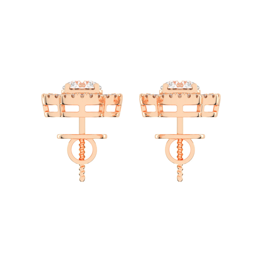 Clover Bloom Halo Stud Earrings