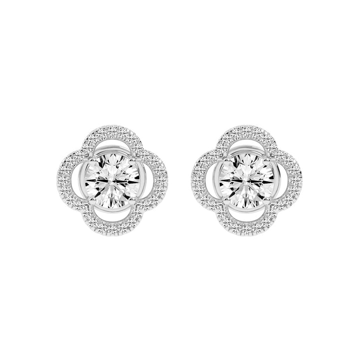 Clover Bloom Halo Stud Earrings