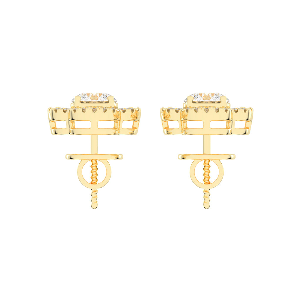 Clover Bloom Halo Stud Earrings