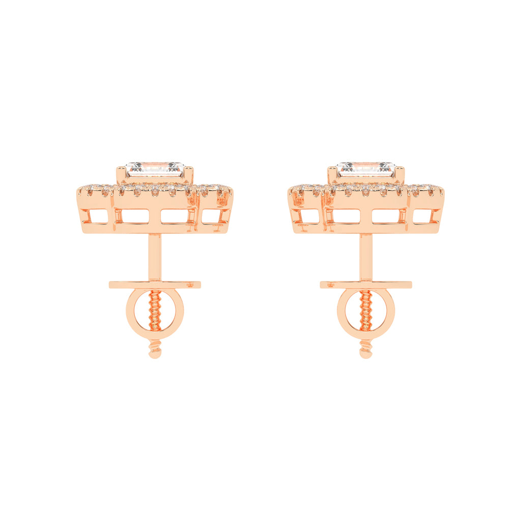 Geometric Bloom Accent Stud Earrings