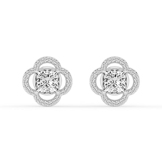 Geometric Bloom Accent Stud Earrings